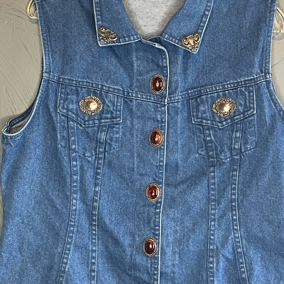 Vintage The Brass Menagerie “denim” vest women’s size L - Picture 3 of 11